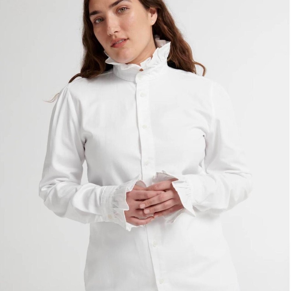 Eve Denim Violet Shirt in Blanc
